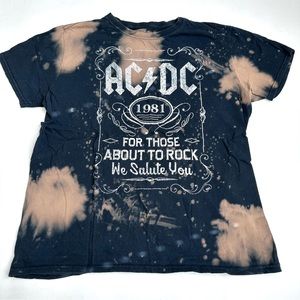 ACDC AC/DC Tie Dye 1981 For Those About to Rock Tee L
